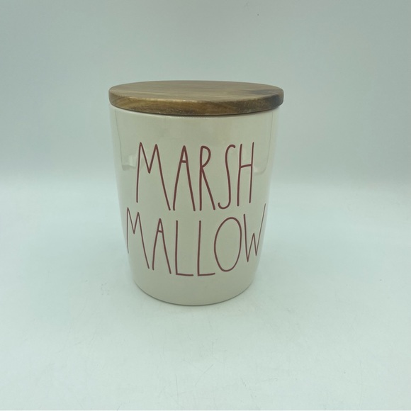 Rae Dunn Kitchen Rae Dunn Marshmallow Canister Wood Lid Artisan
